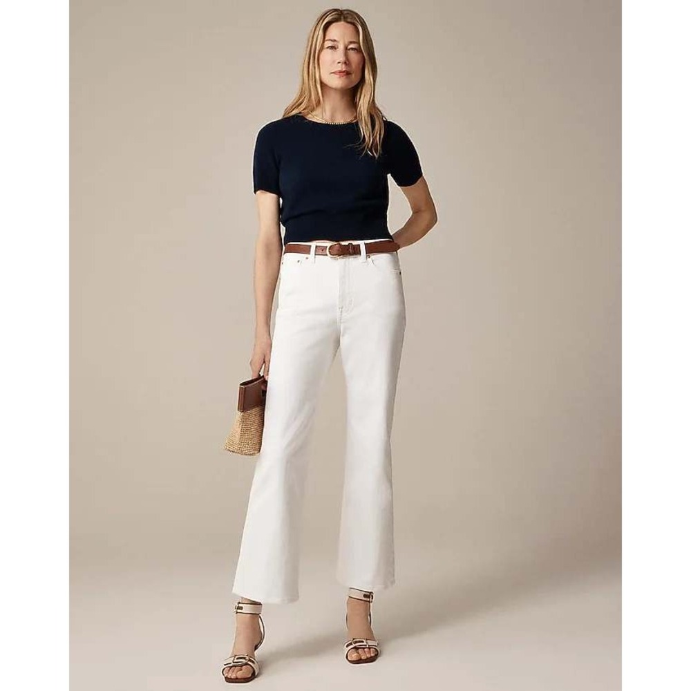 J. Crew NWT White Kick Out‎ Crop Jeans Wide Leg Stretch High Rise 25 P